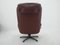 Mid-Century Leather Swivel Armchair from Peem, Finland,, 1970s, Image 4