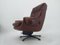 Mid-Century Leather Swivel Armchair from Peem, Finland,, 1970s, Image 10