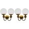 Mid-Century Brass Wall Lights or Sconces from Kamenicky Senov, 1970s, Set of 2, Image 1