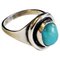 Oval Turquoise Stone Silver Ring by Sven Holmström, Sweden, 1950s 1