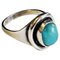Oval Turquoise Stone Silver Ring by Sven Holmström, Sweden, 1950s, Image 1
