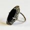 Scandinavian Oval Black Stone Silver Ring, 1940s, Image 3