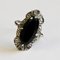 Scandinavian Oval Black Stone Silver Ring, 1940s 2