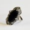 Anello ovale in argento e pietra nera, Scandinavia, anni '40, Immagine 4