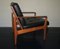 Danish Teak and Black Leather Lounge Chair, 1960s 9