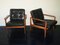 Danish Teak and Black Leather Lounge Chair, 1960s, Image 4