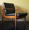 Danish Teak and Black Leather Lounge Chair, 1960s, Image 2