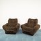 Vintage Brown Velvet Lounge Chairs, 1970s, Set of 2 1