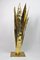Italian Table Lamp with Brass Base and Leaves, 1970s 3