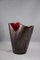 Vase Modèle Corolle Vintage Noir et Rouge par Elchinger 3