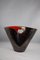 Vase Modèle Corolle Vintage Noir et Rouge par Elchinger 6