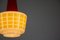 Mid-Century Red and Yellow Glass Pendant Lamp, Image 8