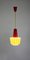 Lámpara colgante Mid-Century de vidrio rojo y amarillo, Imagen 15