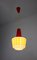 Lampe à Suspension Mid-Century Rouge et Jaune en Verre 7
