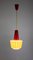 Lámpara colgante Mid-Century de vidrio rojo y amarillo, Imagen 5
