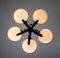 Mid-Century Danish 5 Light Opaline Glass & Wood Chandelier, Image 8