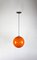 Lampe à Suspension Mid-Century en Verre Orange 1