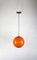Mid-Century Orange Glass Pendant Lamp 1