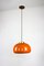 Lampe à Suspension Mid-Century en Verre Orange 1