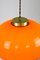 Mid-Century Orange Glass Pendant Lamp 9