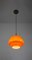 Lámpara colgante Mid-Century de vidrio naranja, Imagen 10