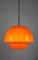 Lámpara colgante Mid-Century de vidrio naranja, Imagen 11