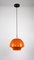 Lámpara colgante Mid-Century de vidrio naranja, Imagen 1