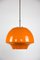 Lámpara colgante Mid-Century de vidrio naranja, Imagen 3