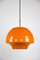 Lampe à Suspension Mid-Century en Verre Orange 3