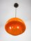 Lampe à Suspension Mid-Century en Verre Orange 6