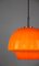 Lámpara colgante Mid-Century de vidrio naranja, Imagen 15