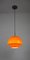 Lámpara colgante Mid-Century de vidrio naranja, Imagen 16
