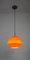 Lampe à Suspension Mid-Century en Verre Orange 16