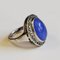 Kleiner Ovaler Blauer Skandinavischer Silber Ring, 1950er 2