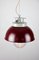 Vintage Burgundy Industrial Pendant Lamp from TEP 8