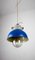 Lámpara colgante industrial vintage pequeña azul de TEP, Imagen 11