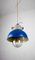 Vintage Blue Small Industrial Pendant Lamp from TEP, Image 11