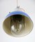 Vintage Blue Small Industrial Pendant Lamp from TEP 9