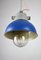 Lámpara colgante industrial vintage pequeña azul de TEP, Imagen 4