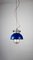 Lámpara colgante industrial vintage pequeña azul de TEP, Imagen 1