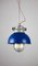 Lampada a sospensione piccola vintage industriale blu di TEP, Immagine 2