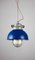 Lámpara colgante industrial vintage pequeña azul de TEP, Imagen 2
