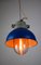 Lámpara colgante industrial vintage pequeña azul de TEP, Imagen 7