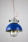 Lámpara colgante industrial vintage pequeña azul de TEP, Imagen 3