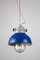 Vintage Blue Small Industrial Pendant Lamp from TEP, Image 3