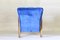 Fauteuil Art Déco en Velours Bleu, 1940s 6