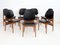 Black Faux Leather and Wood Dining Chairs from La Permanente Mobili Cantù, 1950s, Set of 8 1