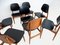 Black Faux Leather and Wood Dining Chairs from La Permanente Mobili Cantù, 1950s, Set of 8 4