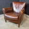 Fauteuil Vintage en Cuir Marron 1