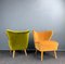 German Moss Green & Mustard Cocktail Chairs, 1950s, Set of 2 3